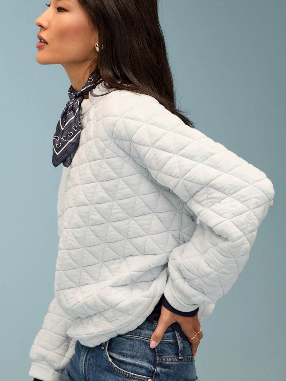 Quilted Popover Sanctuary M Lightblue
